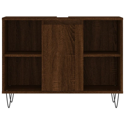 Badschrank Braun Eichen-Optik 80x33x60 cm Holzwerkstoff - Pazzar.ch