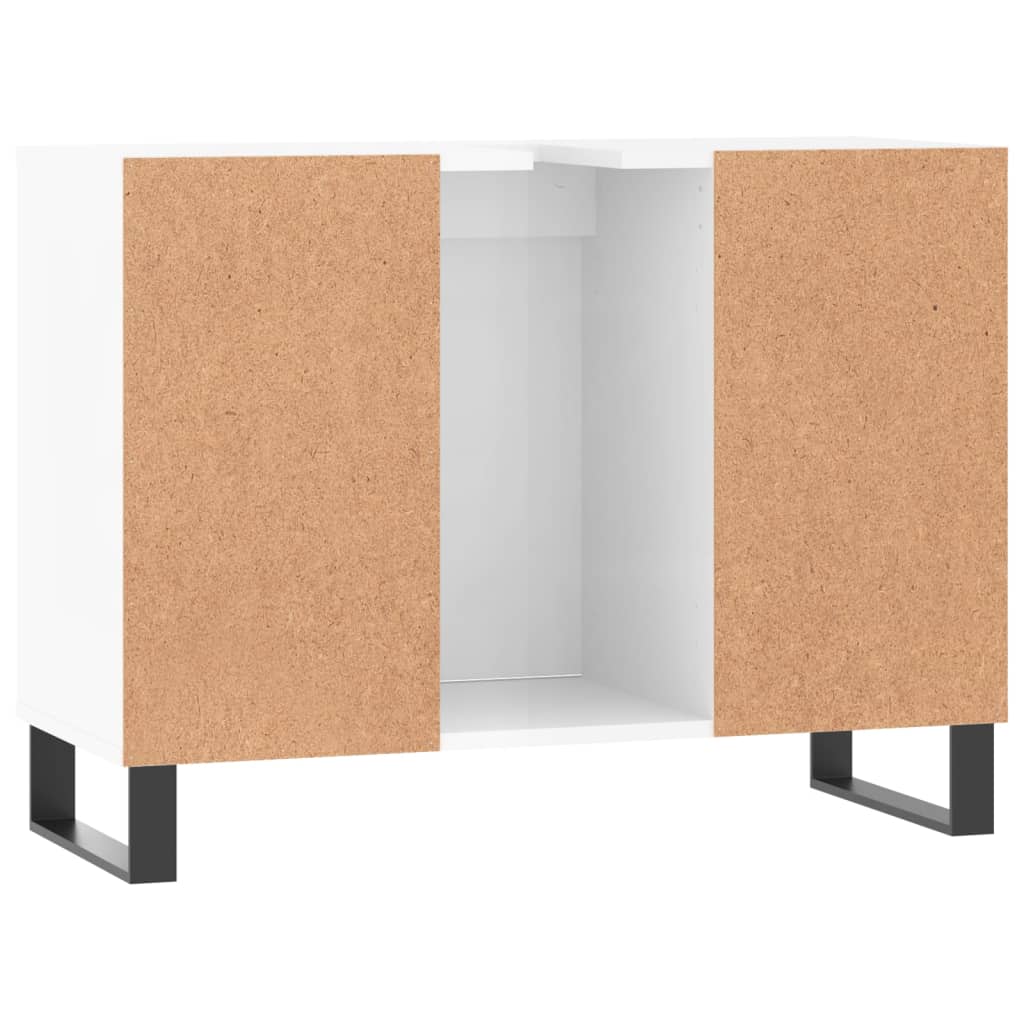 Badschrank Hochglanz-Weiß 80x33x60 cm Holzwerkstoff - Pazzar.ch
