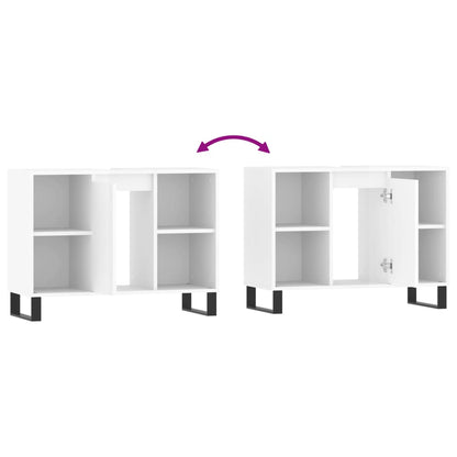 Badschrank Hochglanz-Weiß 80x33x60 cm Holzwerkstoff - Pazzar.ch