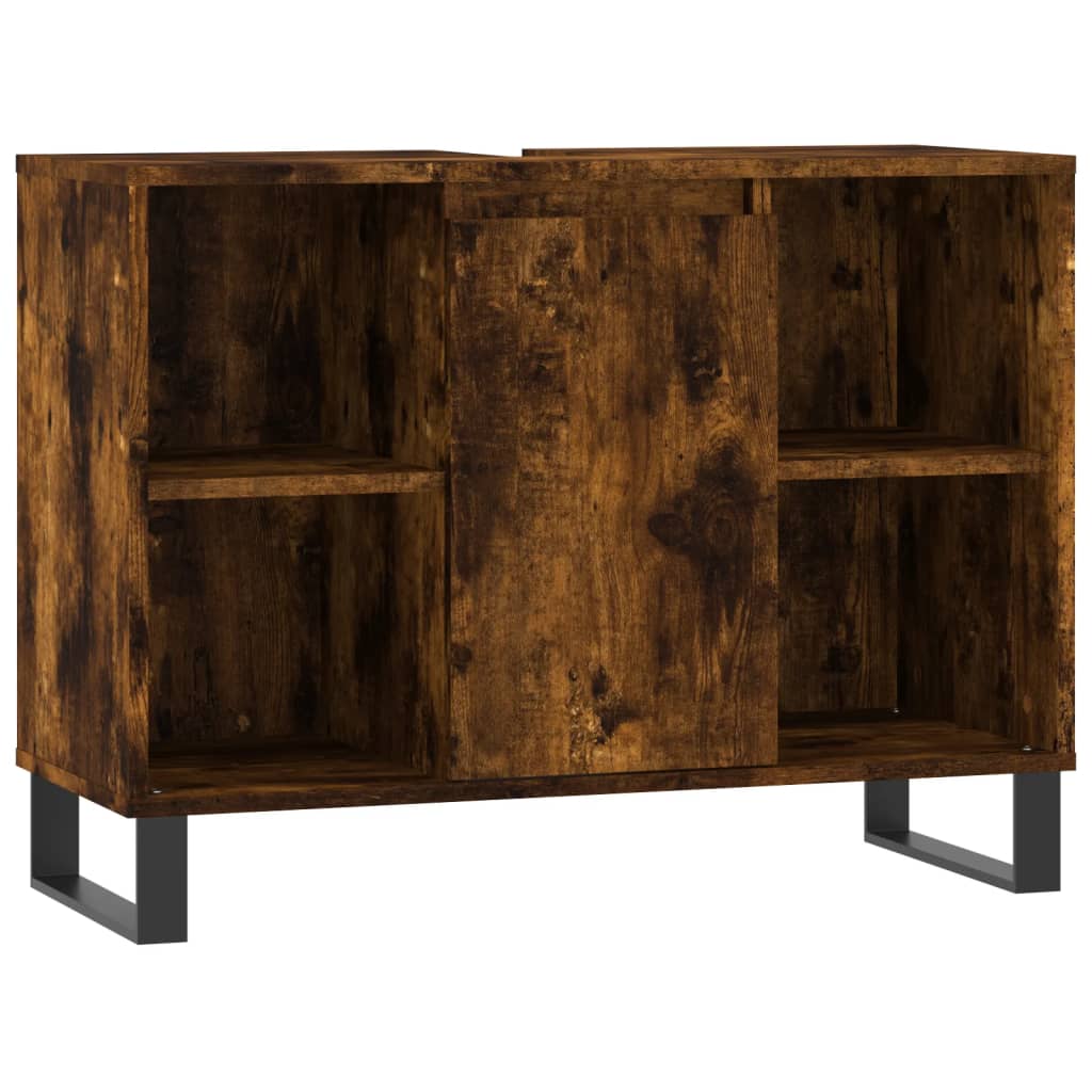 Badschrank Räuchereiche 80x33x60 cm Holzwerkstoff - Pazzar.ch