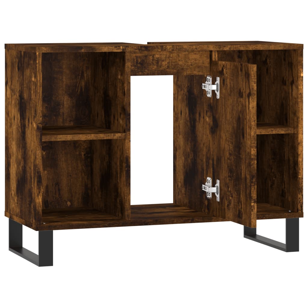 Badschrank Räuchereiche 80x33x60 cm Holzwerkstoff - Pazzar.ch