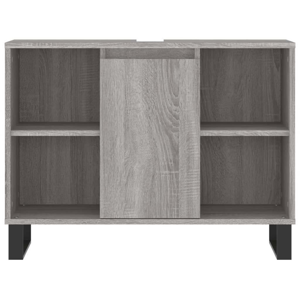 Badschrank Grau Sonoma 80x33x60 cm Holzwerkstoff - Pazzar.ch