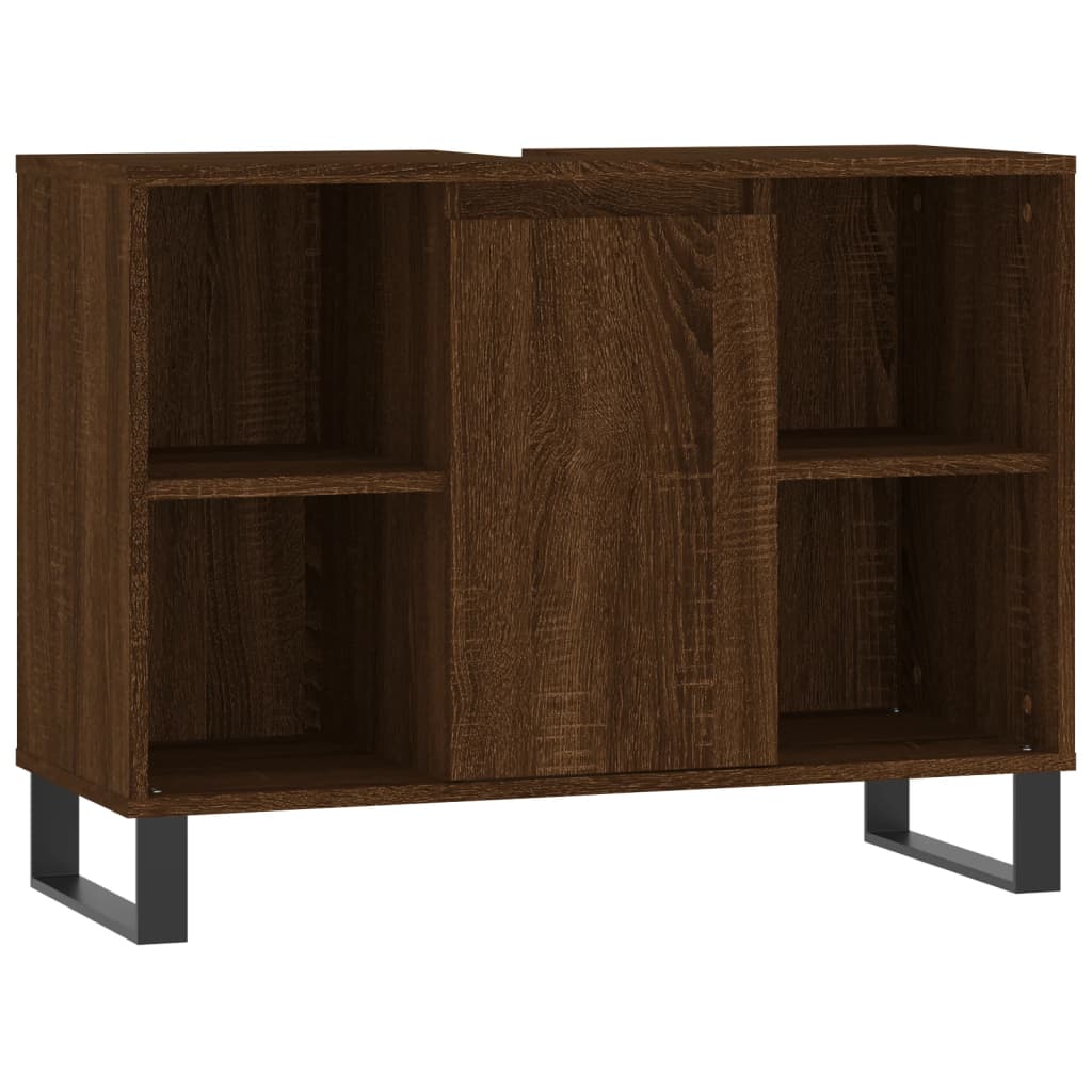 Badschrank Braun Eichen-Optik 80x33x60 cm Holzwerkstoff - Pazzar.ch