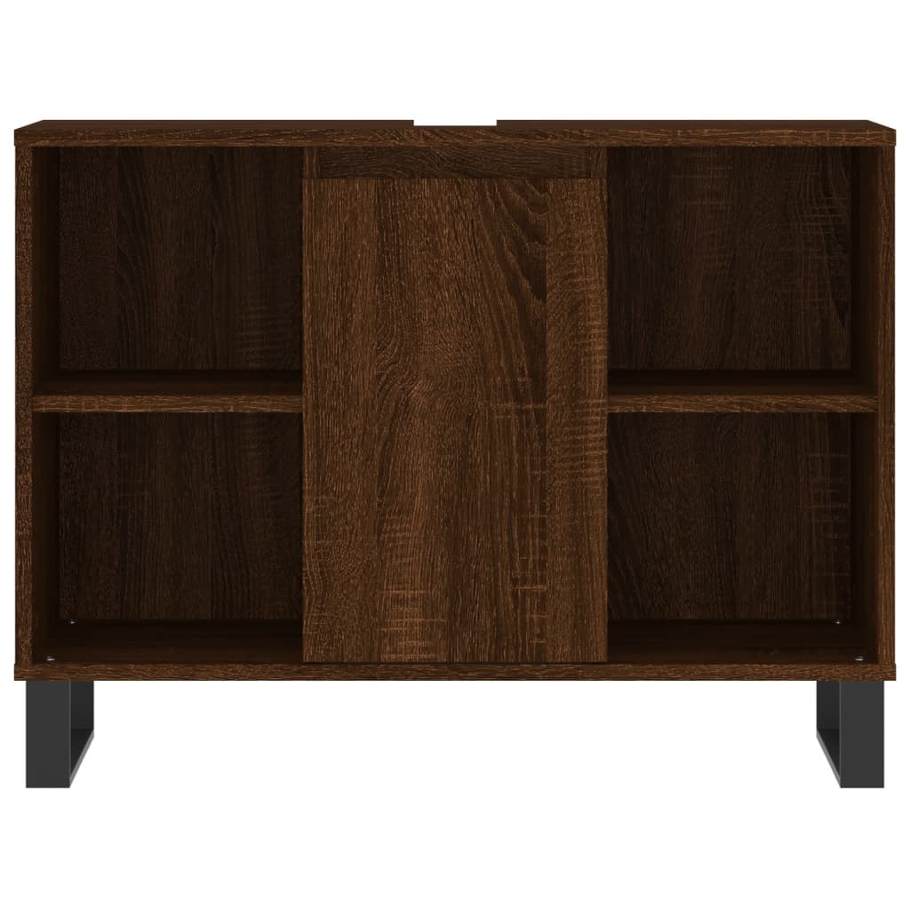 Badschrank Braun Eichen-Optik 80x33x60 cm Holzwerkstoff - Pazzar.ch