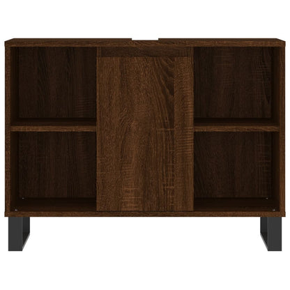 Badschrank Braun Eichen-Optik 80x33x60 cm Holzwerkstoff - Pazzar.ch