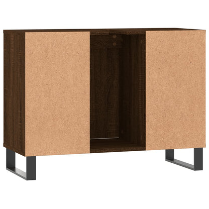 Badschrank Braun Eichen-Optik 80x33x60 cm Holzwerkstoff - Pazzar.ch