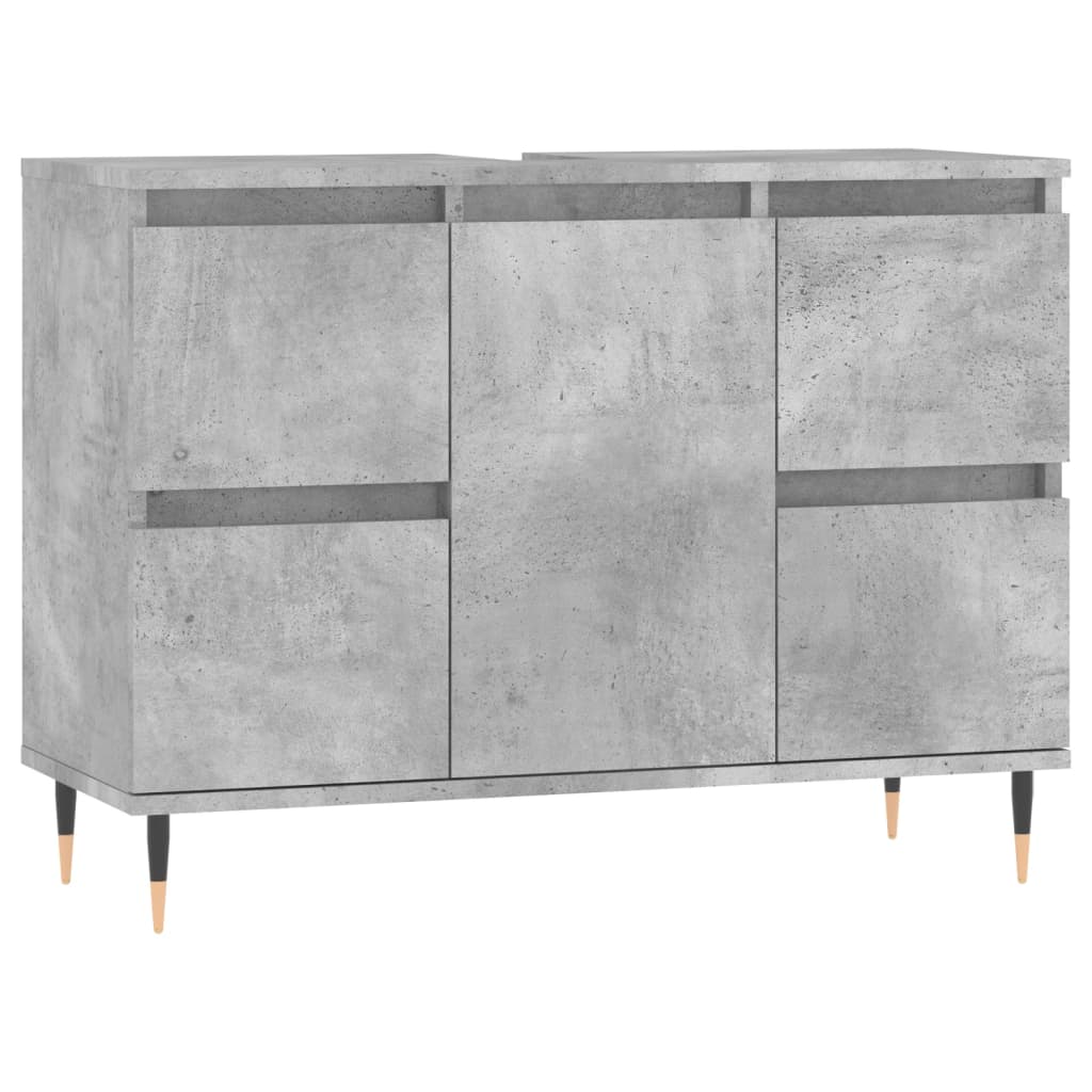 Badschrank Betongrau 80x33x60 cm Holzwerkstoff - Pazzar.ch