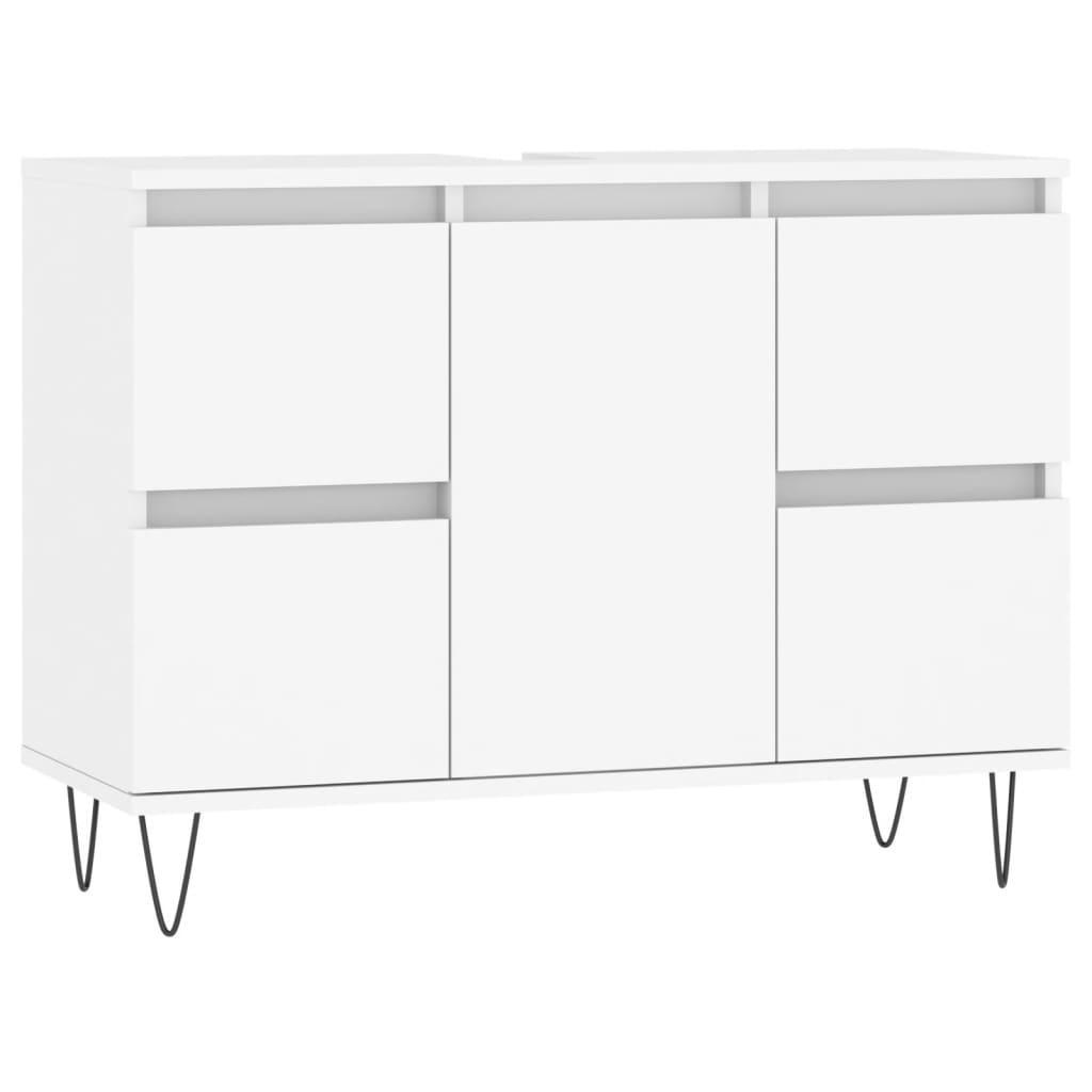 Badschrank Weiß 80x33x60 cm Holzwerkstoff - Pazzar.ch
