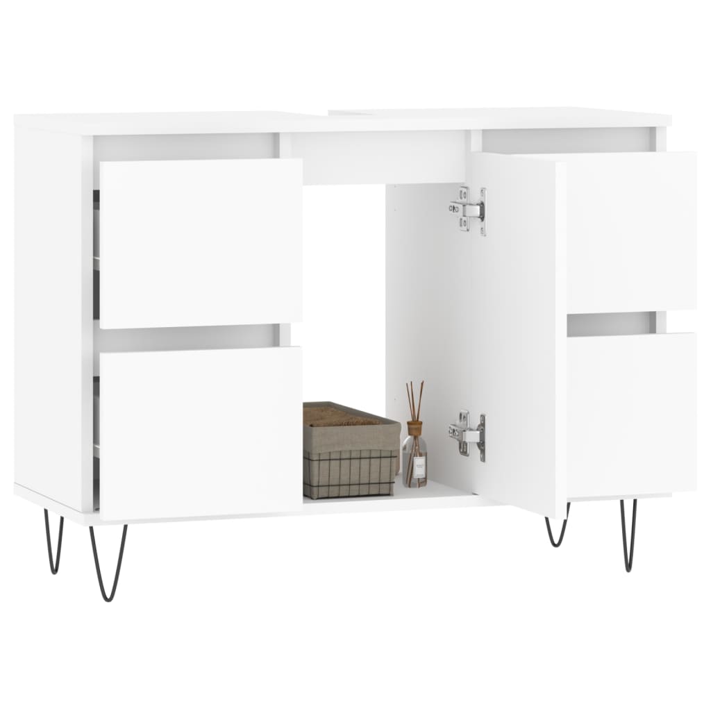 Badschrank Weiß 80x33x60 cm Holzwerkstoff - Pazzar.ch