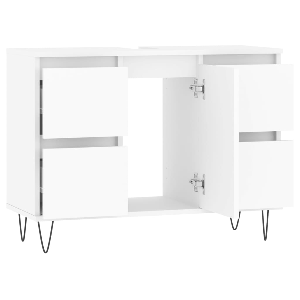 Badschrank Weiß 80x33x60 cm Holzwerkstoff - Pazzar.ch