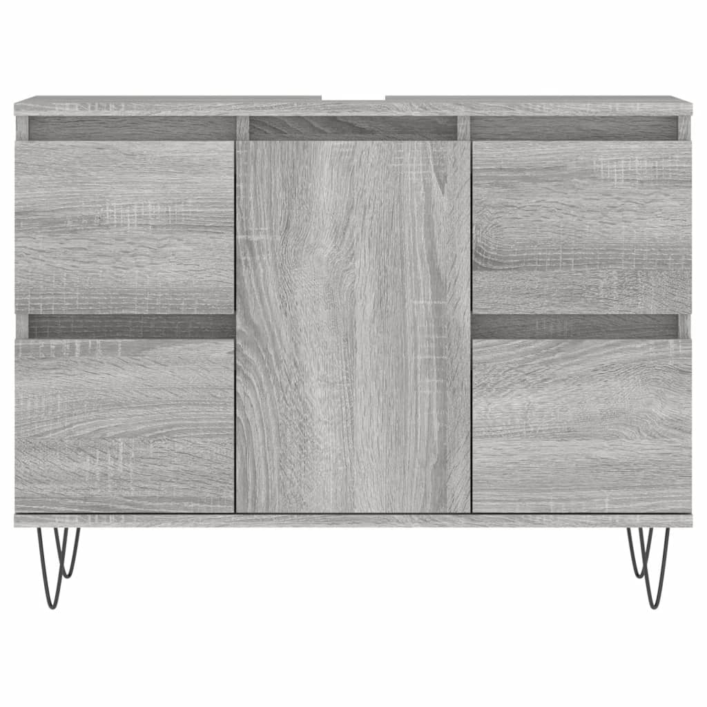 Badschrank Grau Sonoma 80x33x60 cm Holzwerkstoff - Pazzar.ch