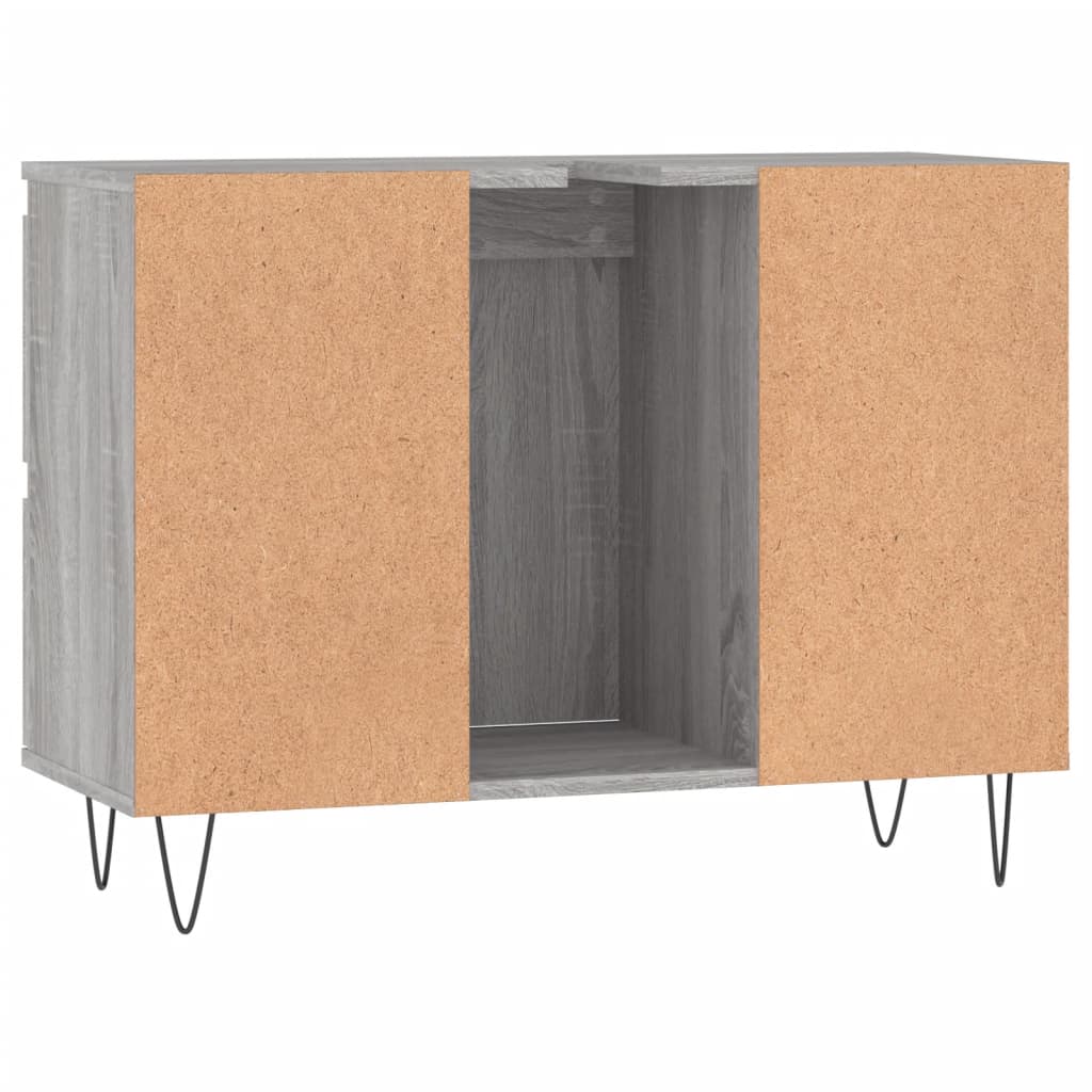Badschrank Grau Sonoma 80x33x60 cm Holzwerkstoff - Pazzar.ch