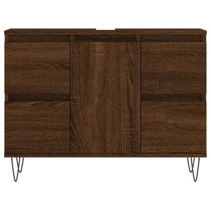 Badschrank Braun Eichen-Optik 80x33x60 cm Holzwerkstoff - Pazzar.ch