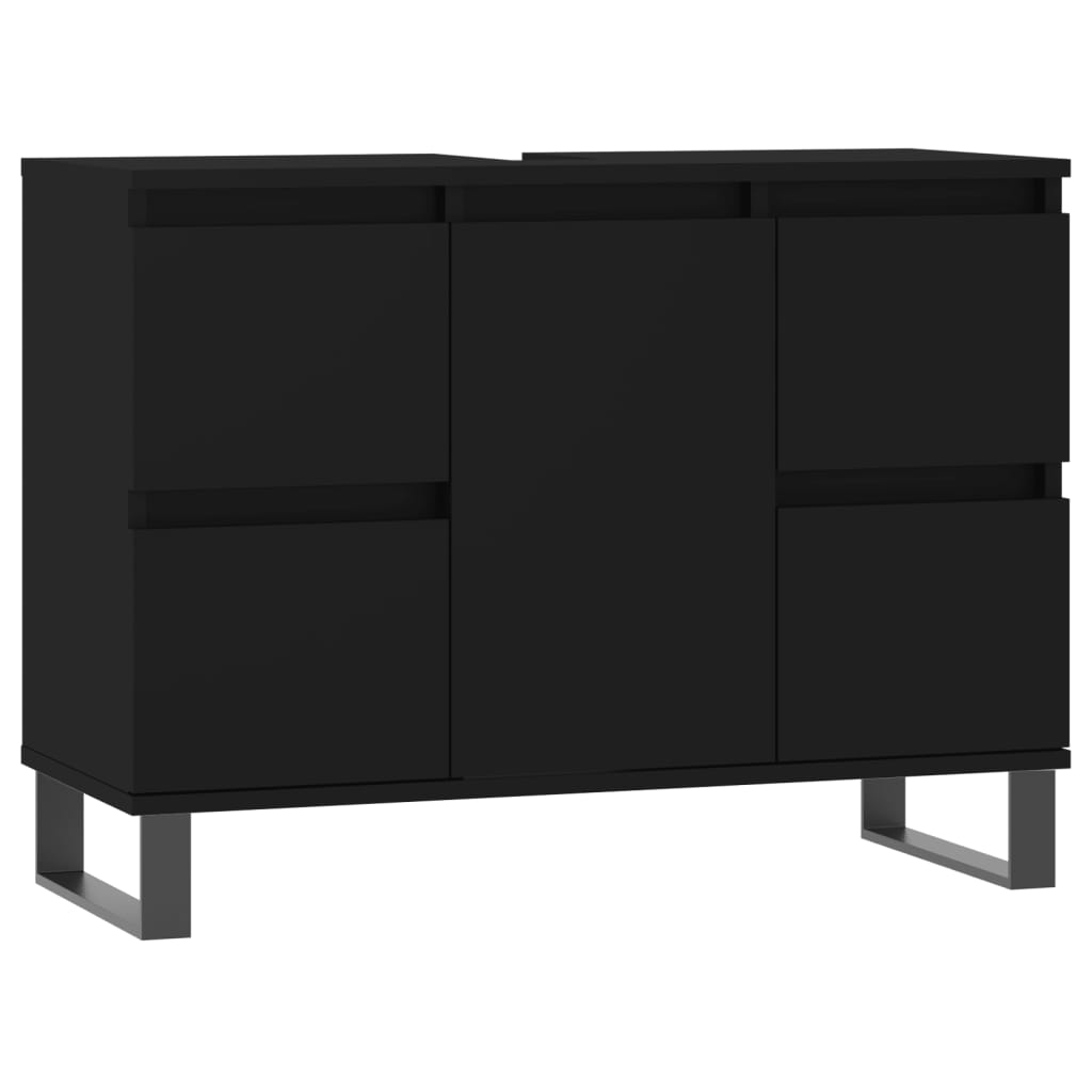 Badschrank Schwarz 80x33x60 cm Holzwerkstoff - Pazzar.ch