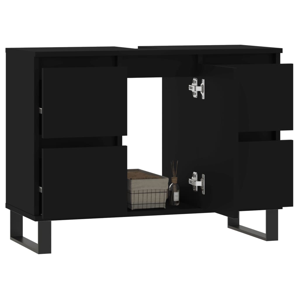 Badschrank Schwarz 80x33x60 cm Holzwerkstoff - Pazzar.ch