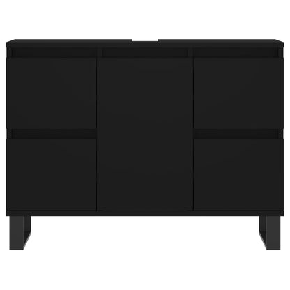 Badschrank Schwarz 80x33x60 cm Holzwerkstoff - Pazzar.ch
