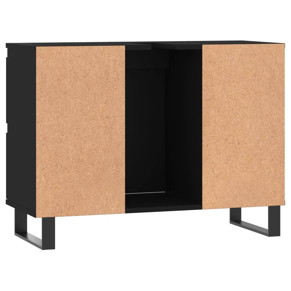 Badschrank Schwarz 80x33x60 cm Holzwerkstoff - Pazzar.ch
