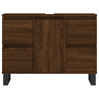 Badschrank Braun Eichen-Optik 80x33x60 cm Holzwerkstoff - Pazzar.ch