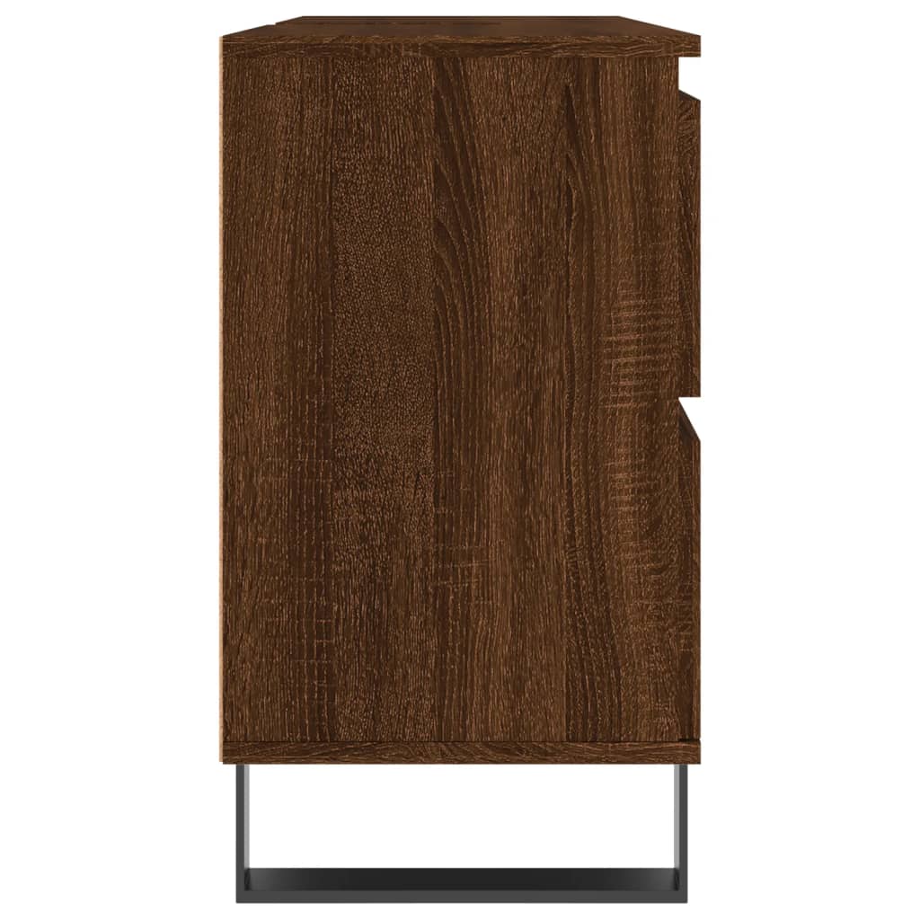 Badschrank Braun Eichen-Optik 80x33x60 cm Holzwerkstoff - Pazzar.ch
