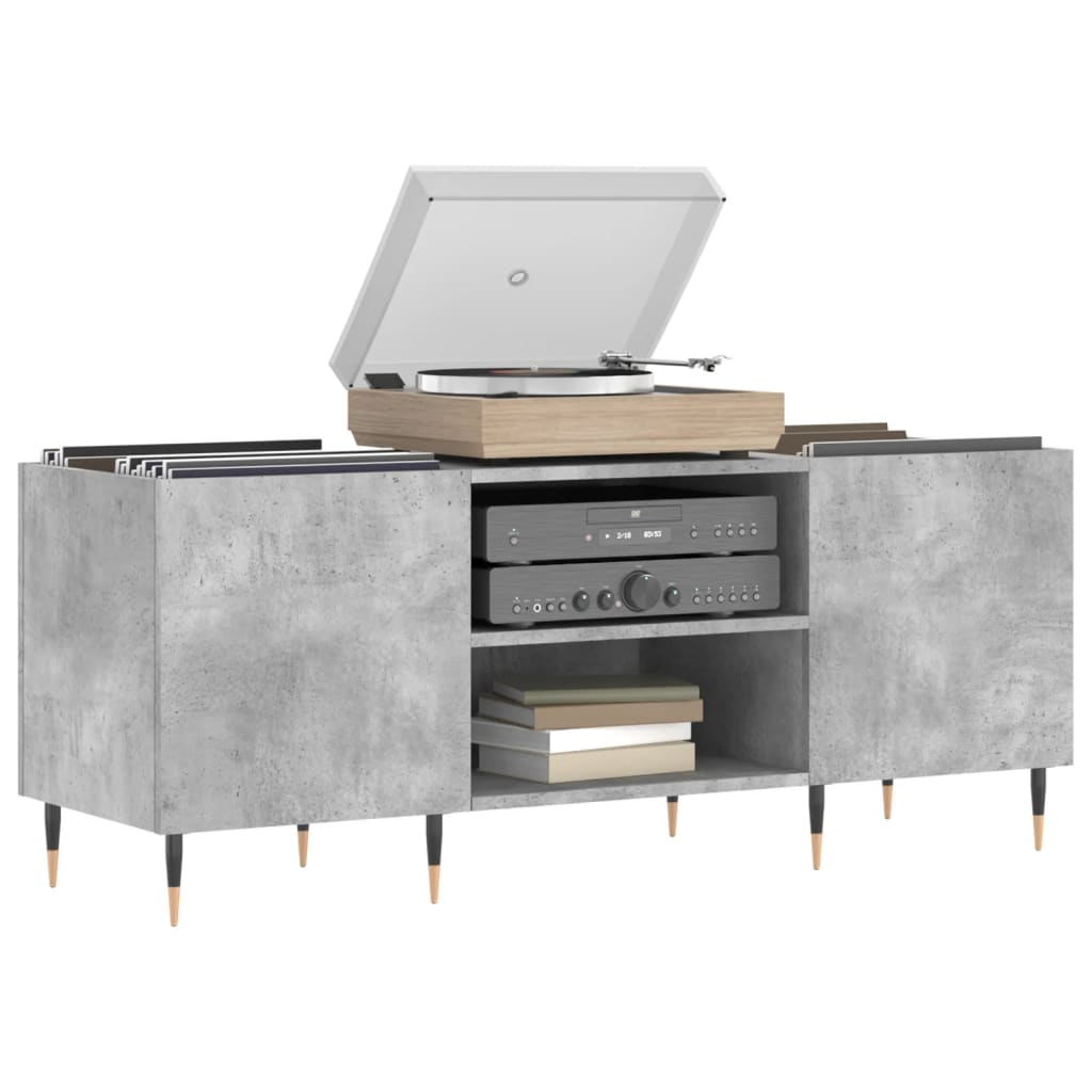 Plattenschrank Betongrau 121x38x48 cm Holzwerkstoff - Pazzar.ch