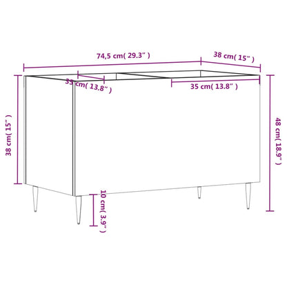 Plattenschrank Schwarz 74,5x38x48 cm Holzwerkstoff - Pazzar.ch