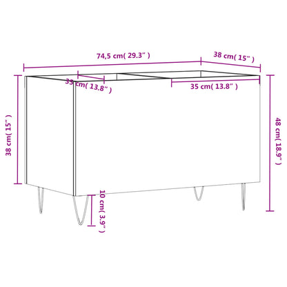 Plattenschrank Schwarz 74,5x38x48 cm Holzwerkstoff - Pazzar.ch