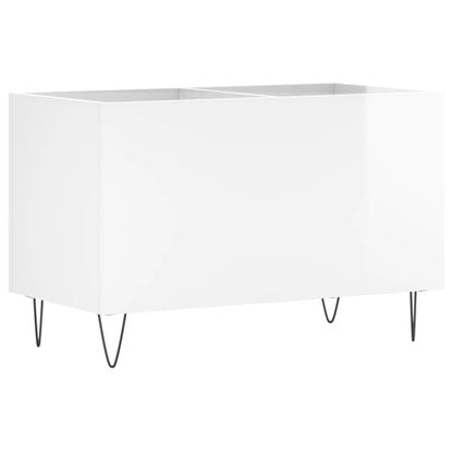 Plattenschrank Hochglanz-Weiß 74,5x38x48 cm Holzwerkstoff - Pazzar.ch