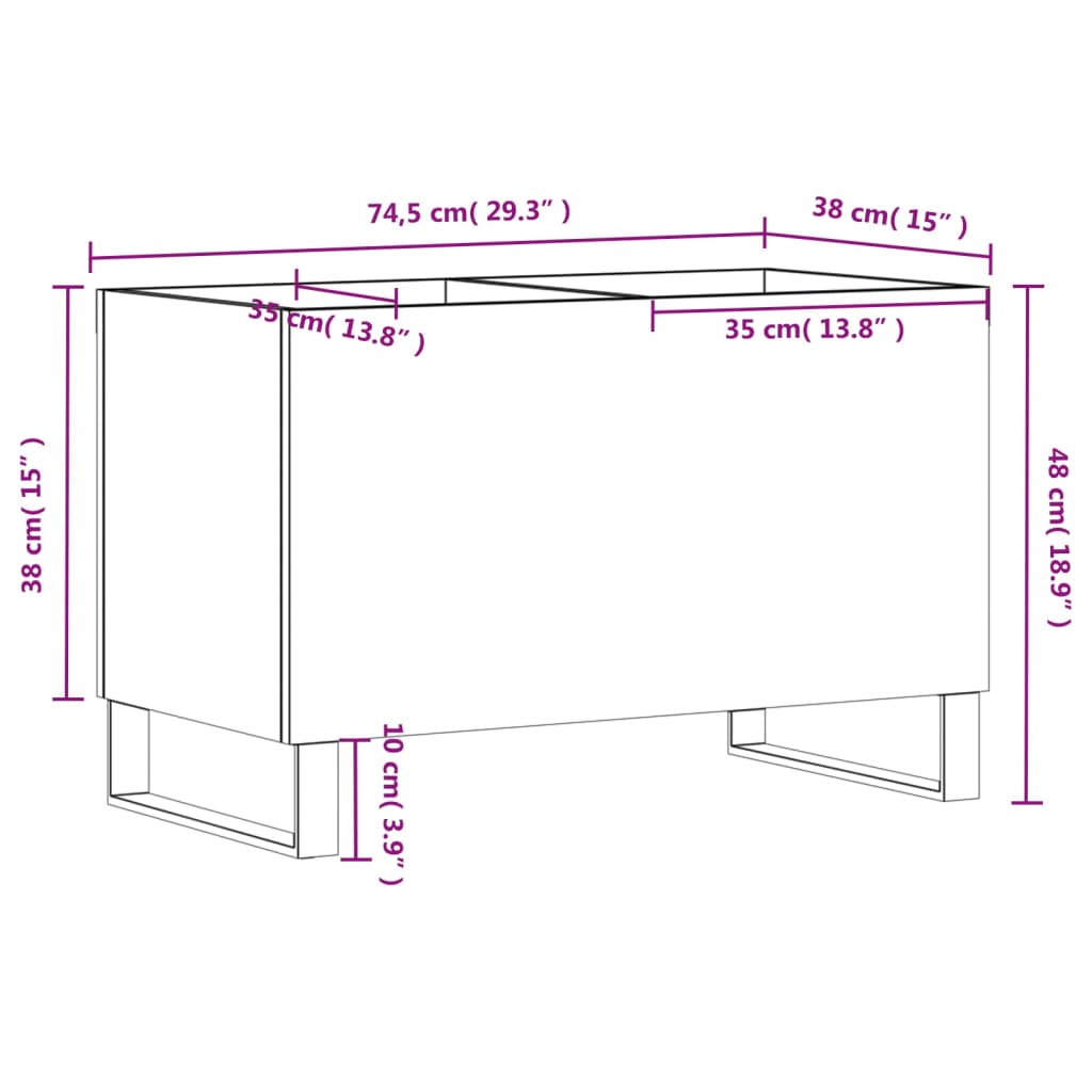 Plattenschrank Betongrau 74,5x38x48 cm Holzwerkstoff - Pazzar.ch