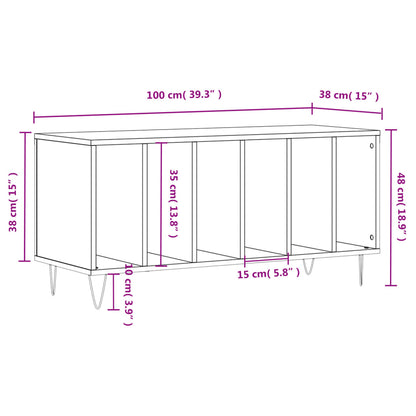 Plattenschrank Grau Sonoma 100x38x48 cm Holzwerkstoff - Pazzar.ch
