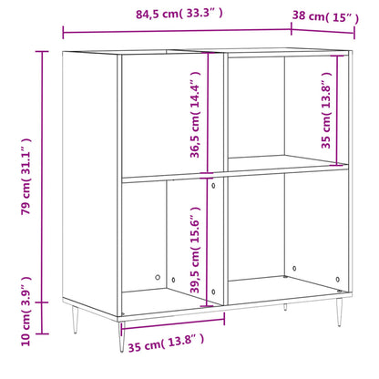 Plattenschrank Hochglanz-Weiß 84,5x38x89 cm Holzwerkstoff - Pazzar.ch