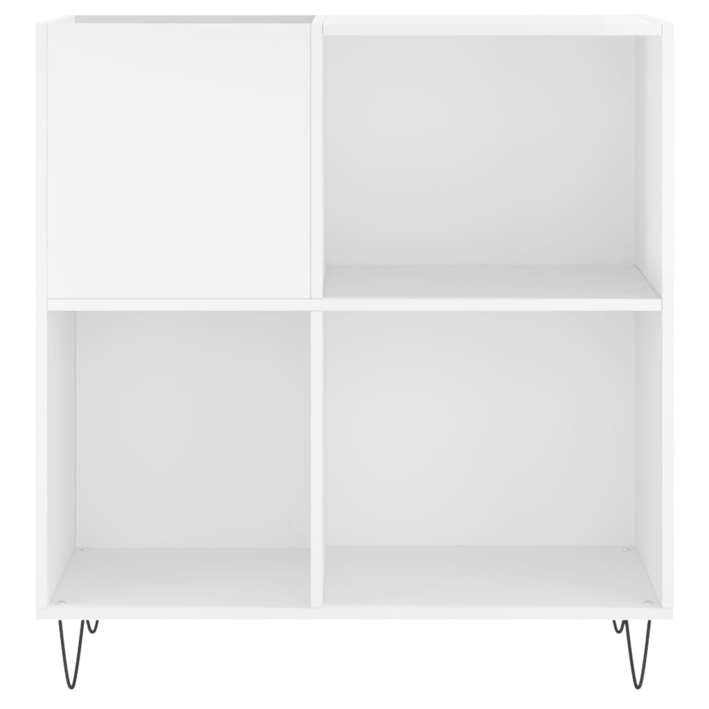 Plattenschrank Hochglanz-Weiß 84,5x38x89 cm Holzwerkstoff - Pazzar.ch