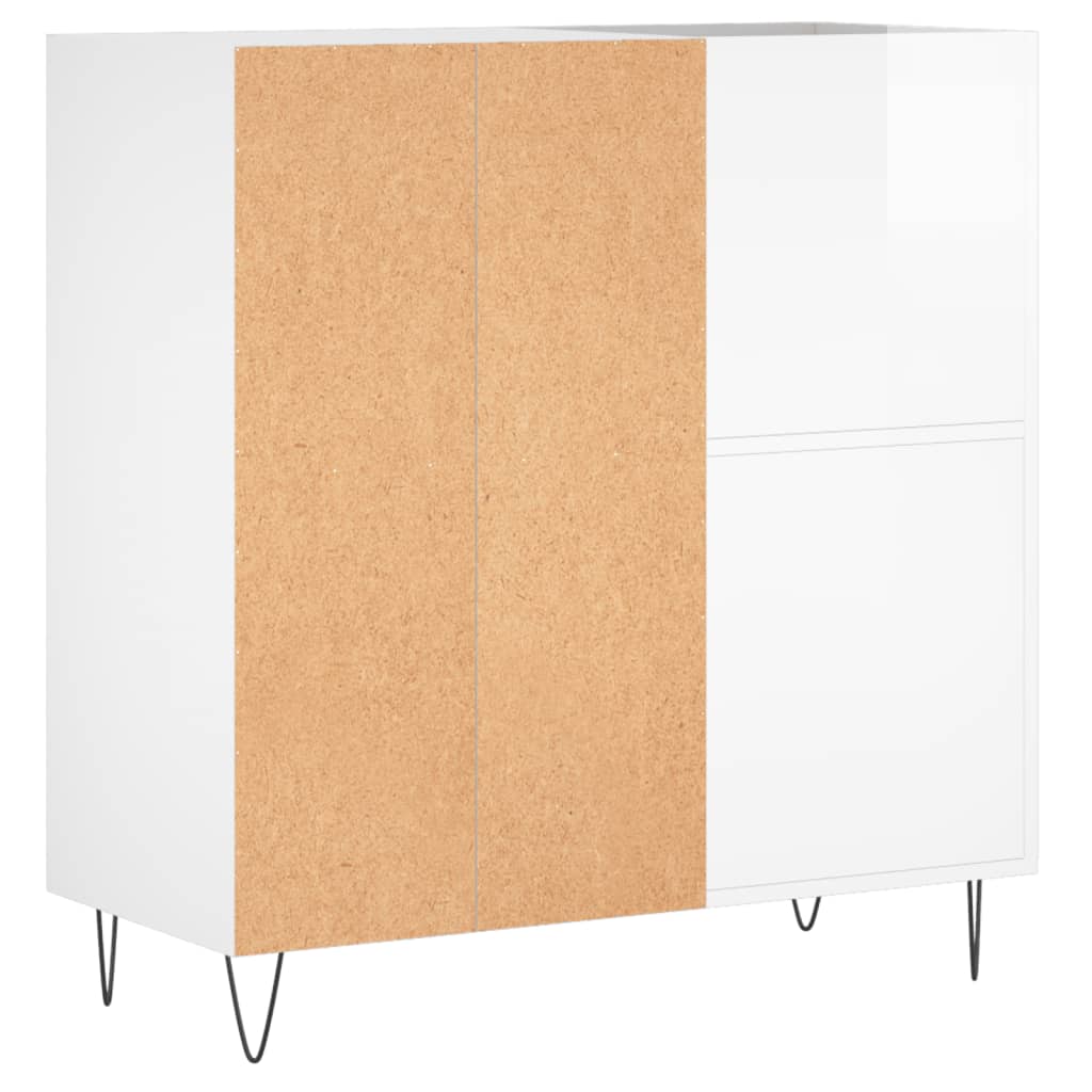 Plattenschrank Hochglanz-Weiß 84,5x38x89 cm Holzwerkstoff - Pazzar.ch