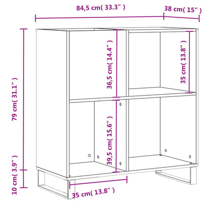 Plattenschrank Betongrau 84,5x38x89 cm Holzwerkstoff - Pazzar.ch