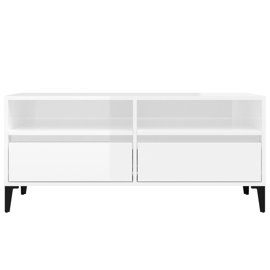 TV-Schrank Hochglanz-Weiß 100x34,5x44,5 cm Holzwerkstoff - Pazzar.ch