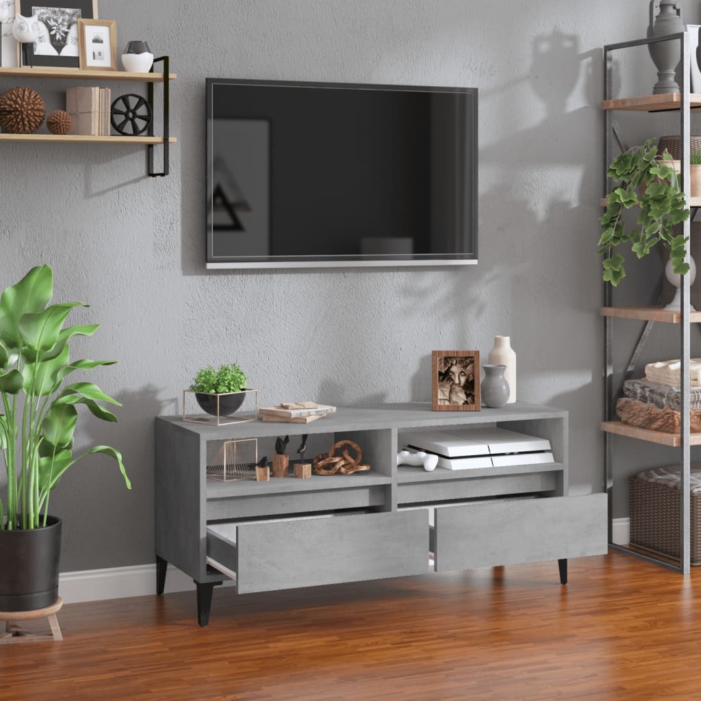 TV-Schrank Betongrau 100x34,5x44,5 cm Holzwerkstoff - Pazzar.ch