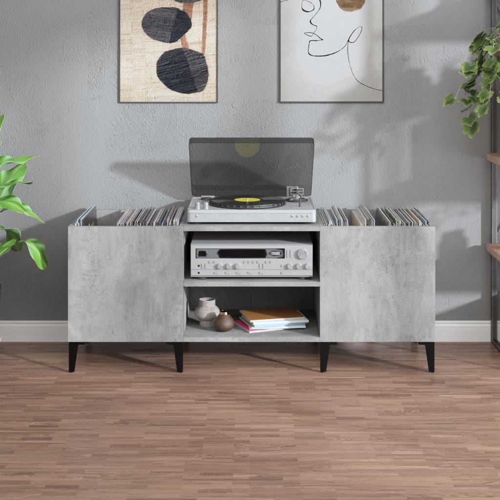 Plattenschrank Betongrau 121x38x48 cm Holzwerkstoff - Pazzar.ch