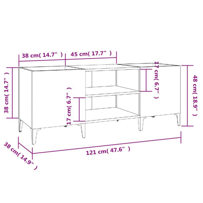 Plattenschrank Betongrau 121x38x48 cm Holzwerkstoff - Pazzar.ch