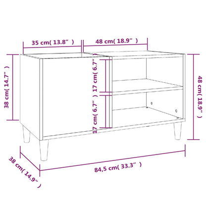Plattenschrank Grau Sonoma 84,5x38x48 cm Holzwerkstoff - Pazzar.ch