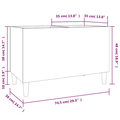 Plattenschrank Schwarz 74,5x38x48 cm Holzwerkstoff - Pazzar.ch