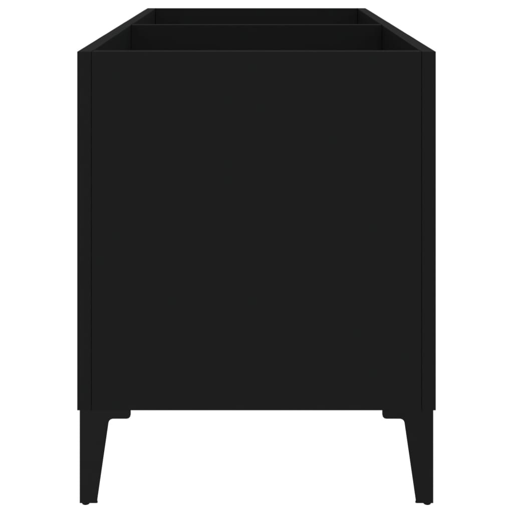 Plattenschrank Schwarz 74,5x38x48 cm Holzwerkstoff