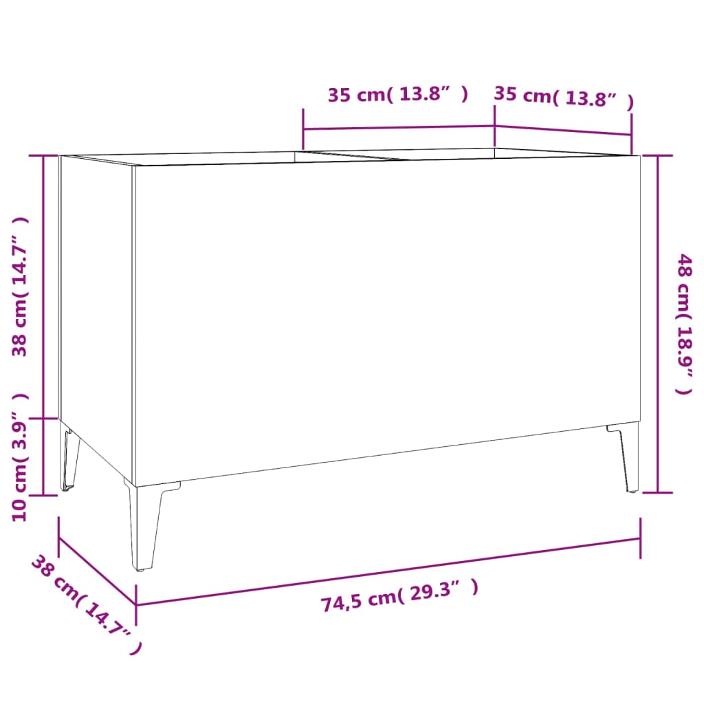 Plattenschrank Hochglanz-Weiß 74,5x38x48 cm Holzwerkstoff - Pazzar.ch