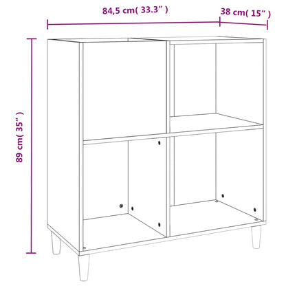 Plattenschrank Betongrau 84,5x38x89 cm Holzwerkstoff - Pazzar.ch