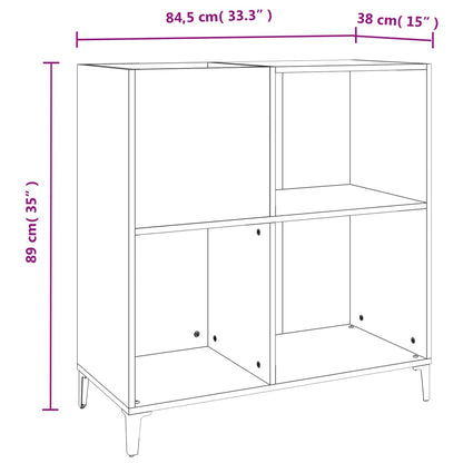 Plattenschrank Betongrau 84,5x38x89 cm Holzwerkstoff - Pazzar.ch