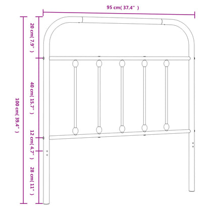 Kopfteil Metall Weiß 90 cm - Pazzar.ch