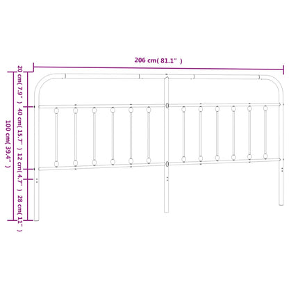 Kopfteil Metall Weiß 200 cm - Pazzar.ch