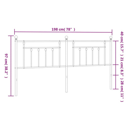 Kopfteil Metall Weiß 193 cm - Pazzar.ch