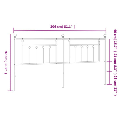 Kopfteil Metall Weiß 200 cm - Pazzar.ch