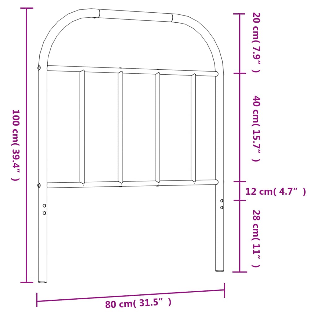 Kopfteil Metall Weiß 75 cm - Pazzar.ch