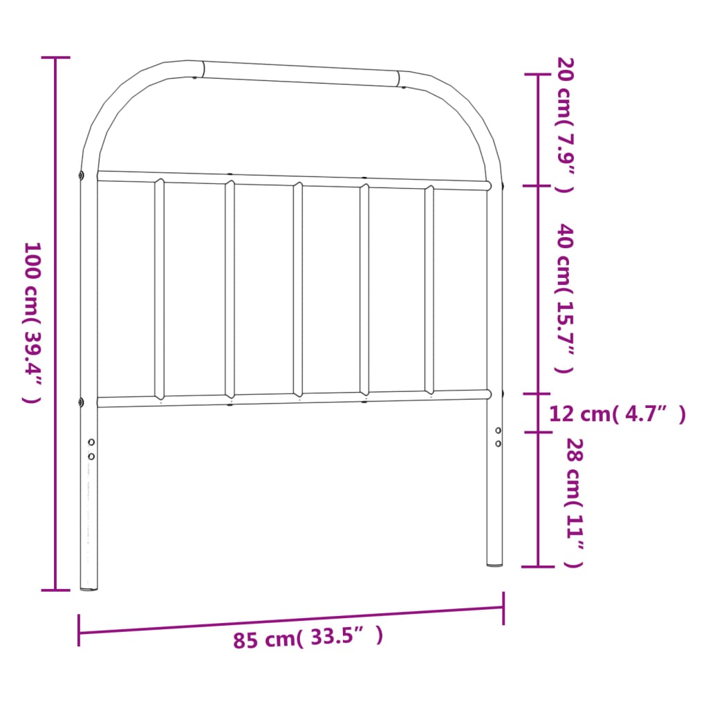Kopfteil Metall Weiß 80 cm - Pazzar.ch