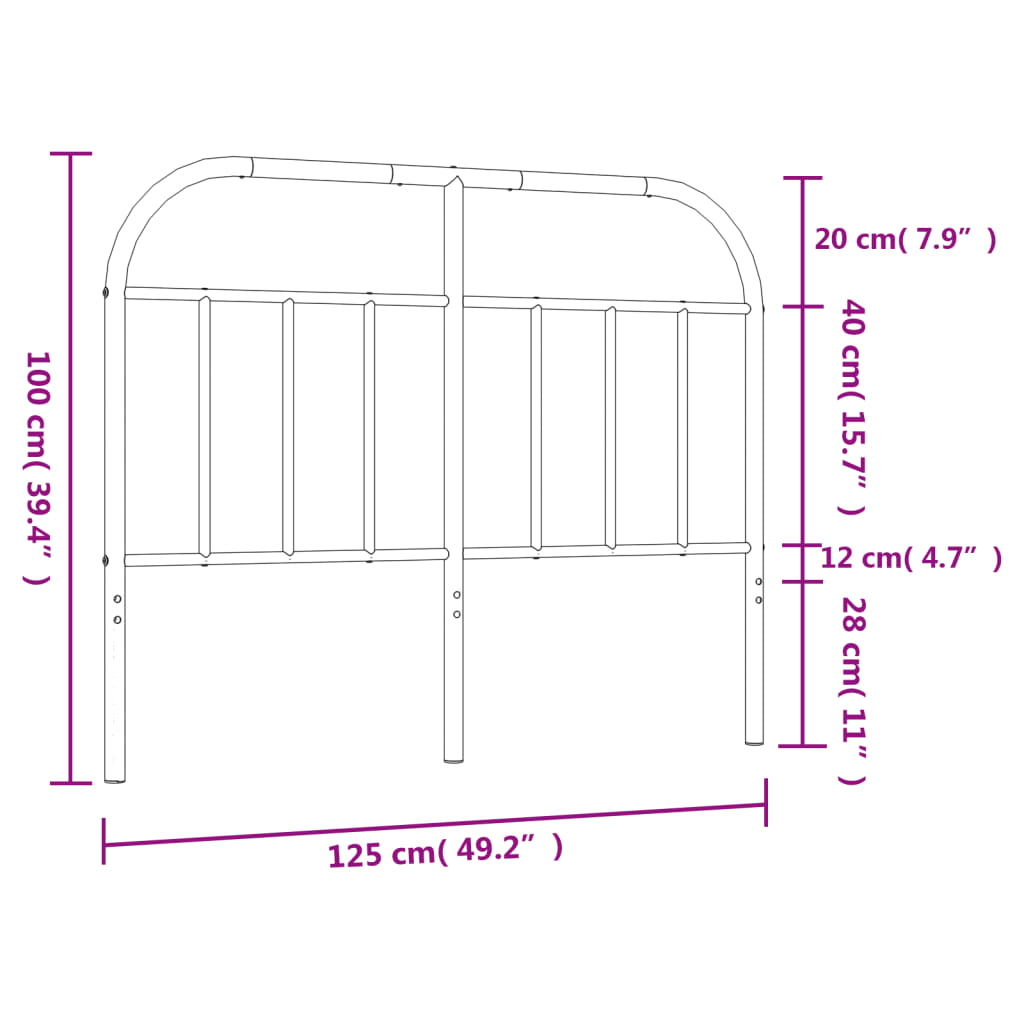 Kopfteil Metall Weiß 120 cm - Pazzar.ch